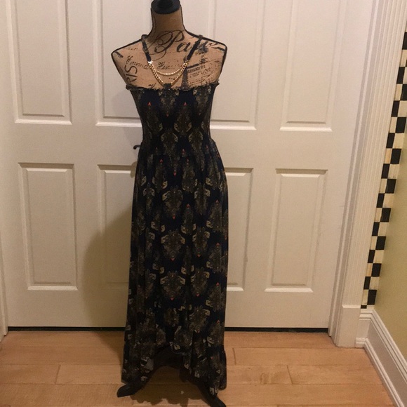 Dresses & Skirts - Navy Blue Printed Maxi Dress